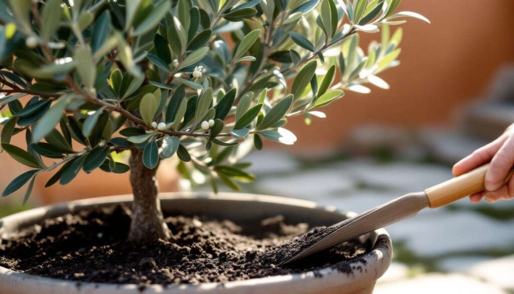 Ulivo in vaso a maggio: il concime naturale che i vivaisti pugliesi usano prima della fioritura
